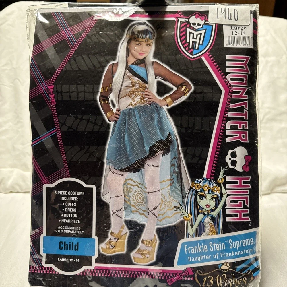 Monster High Frankie Stein Supreme Costume (13 Wishes).   Child Large 12-14 New